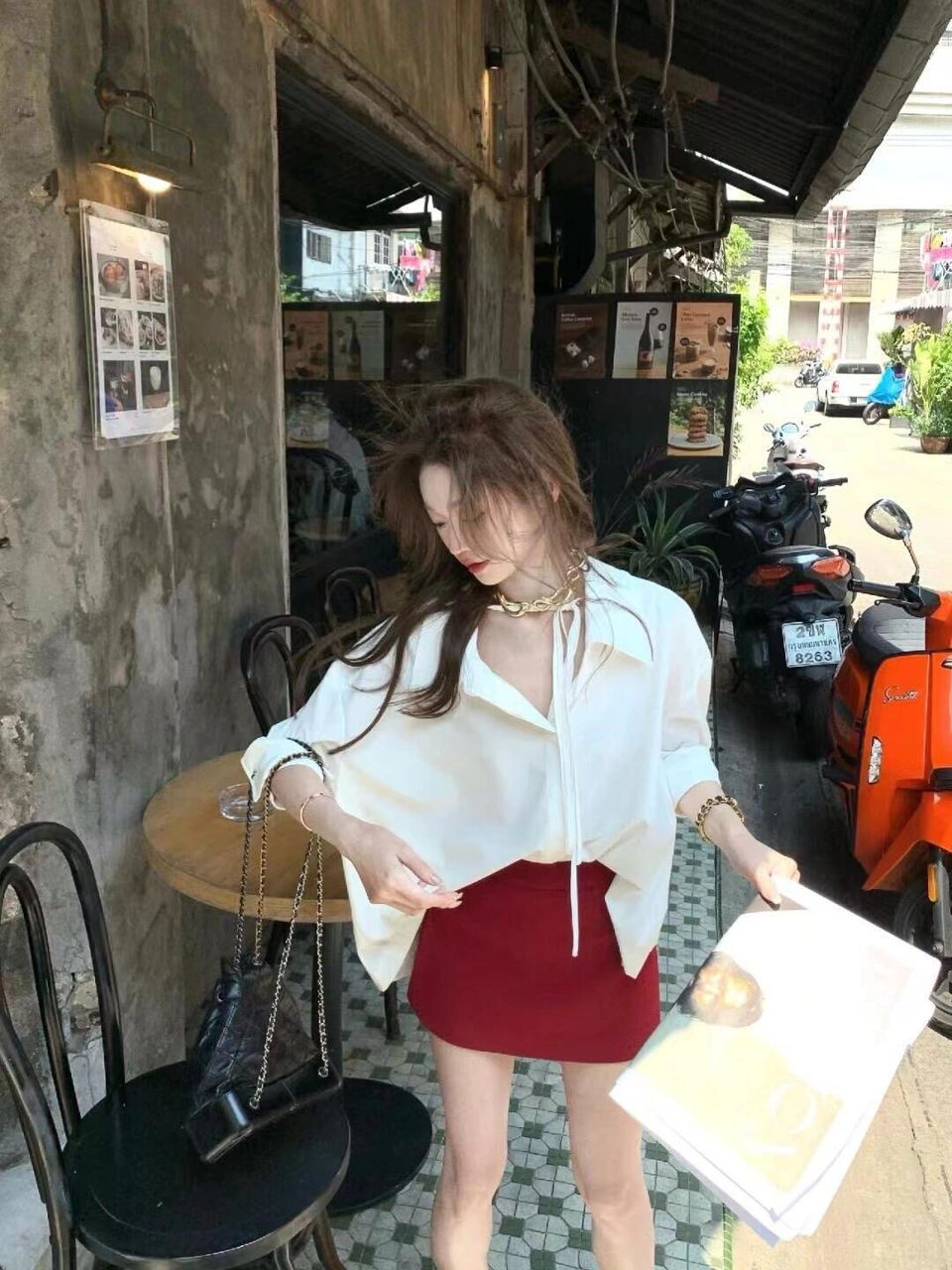White Bella Ribbon Blouse