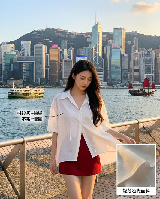 White Bella Ribbon Blouse