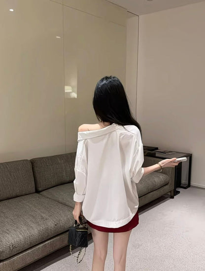 White Bella Ribbon Blouse