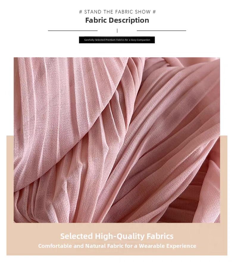 Drapey Mesh Pleated Long Skirt