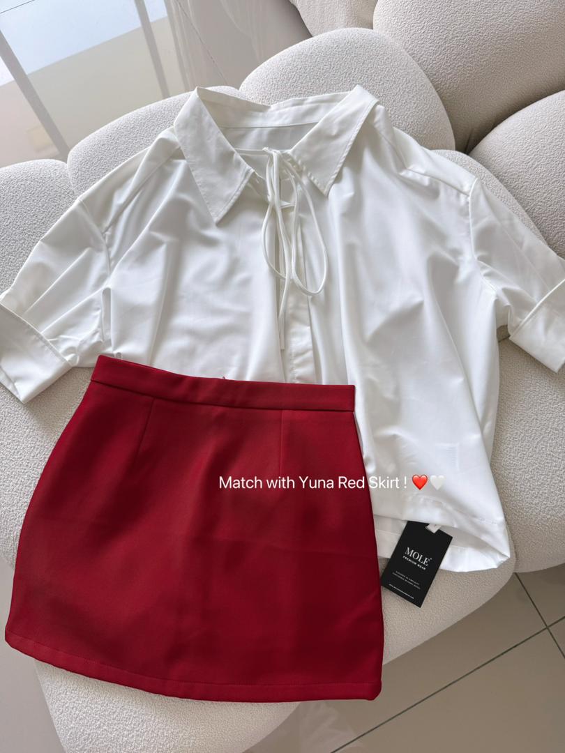 White Bella Ribbon Blouse