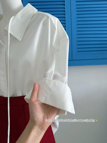 White Bella Ribbon Blouse