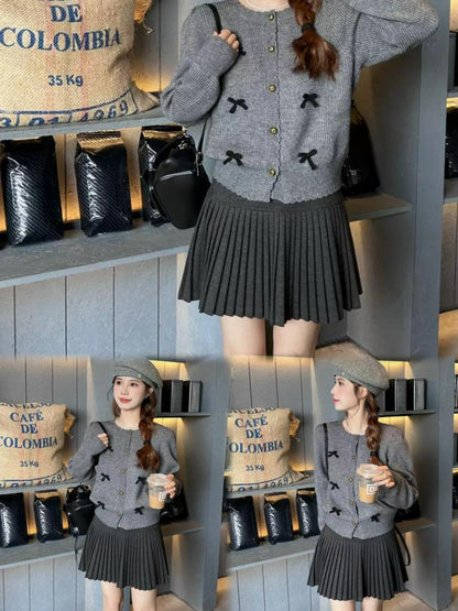 Tiana Wool Pleated A Line Skirt