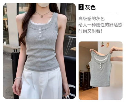 Bella Lace Sleeveless Tank Top