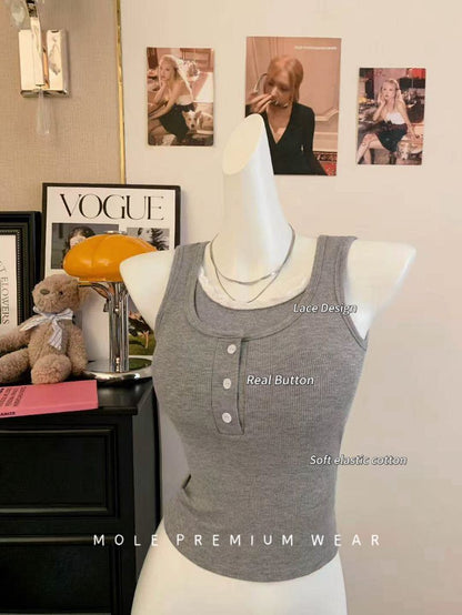 Bella Lace Sleeveless Tank Top