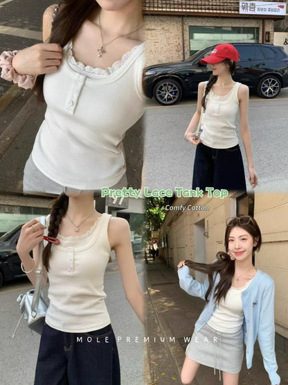 Bella Lace Sleeveless Tank Top