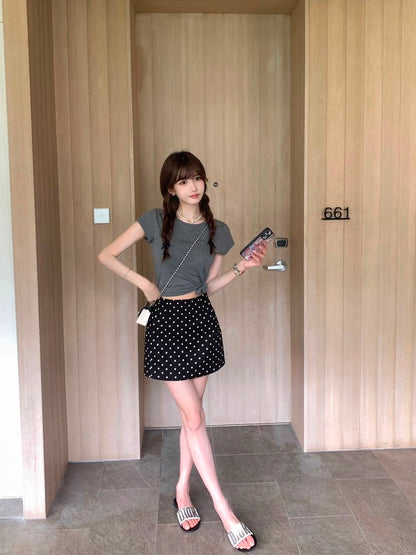 Polka Dot A-Line Skirt