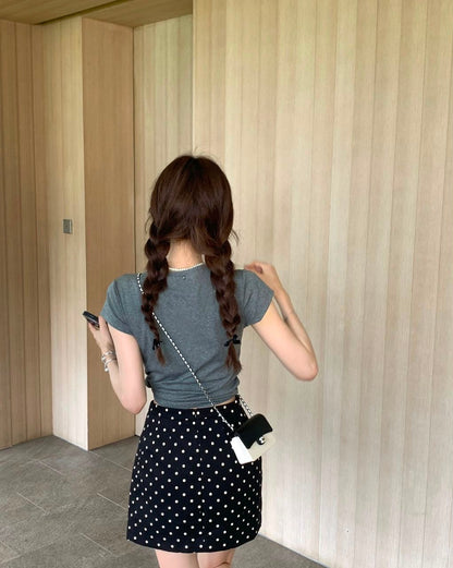 Polka Dot A-Line Skirt