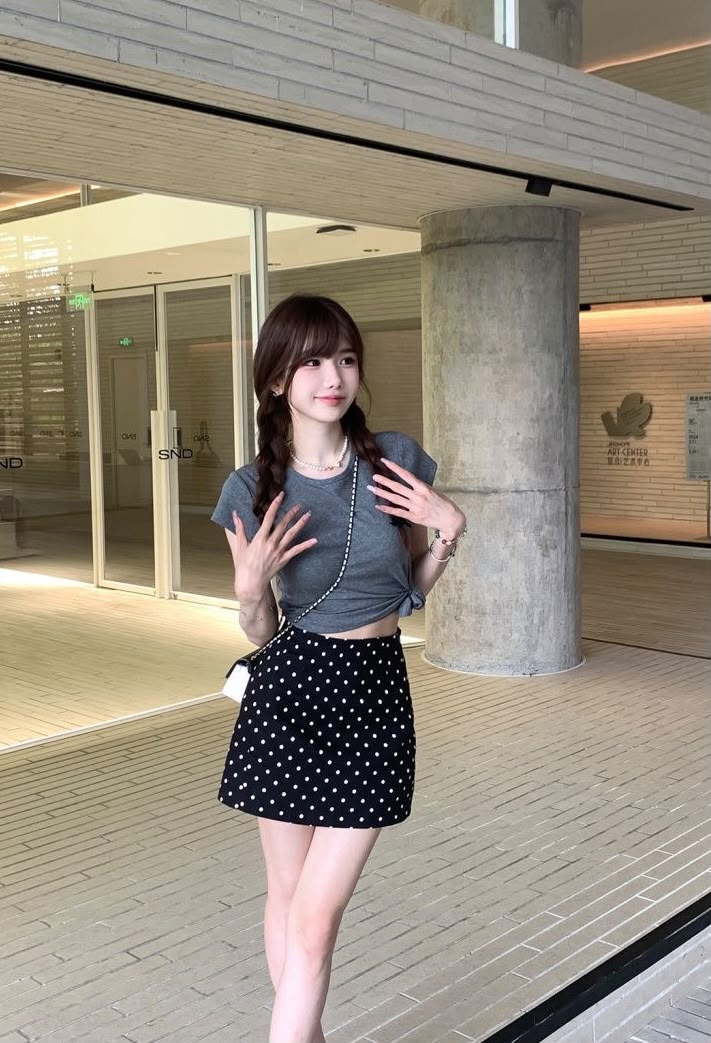 Polka Dot A-Line Skirt