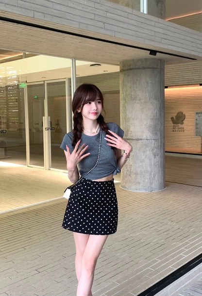 Polka Dot A-Line Skirt