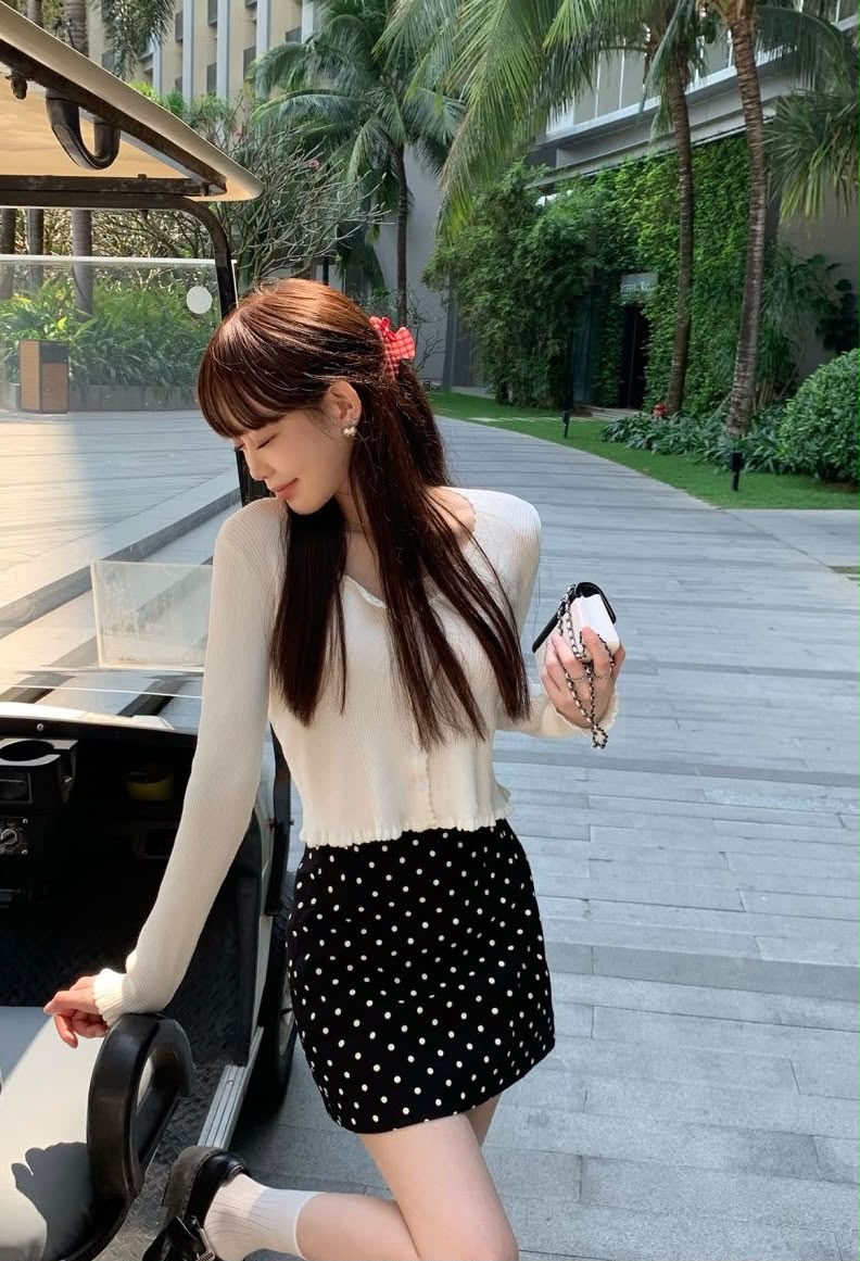 Polka Dot A-Line Skirt