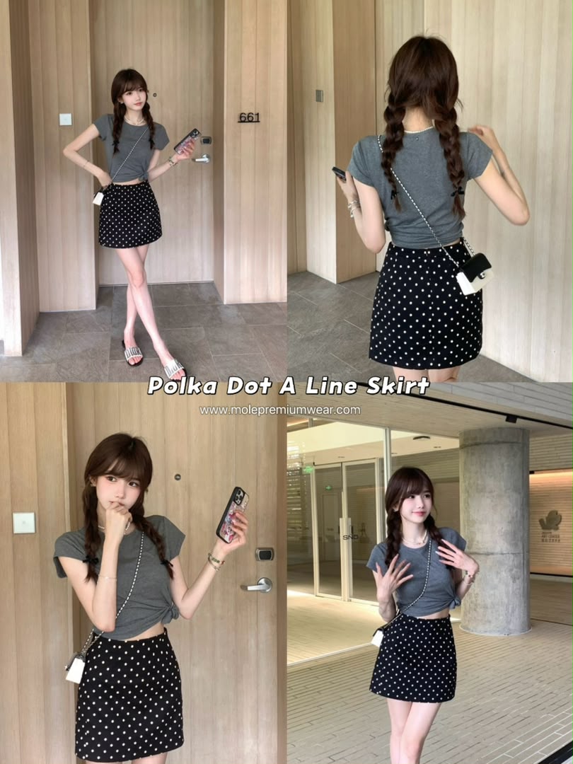 Polka Dot A-Line Skirt
