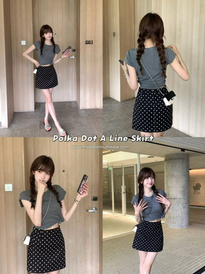 Polka Dot A-Line Skirt
