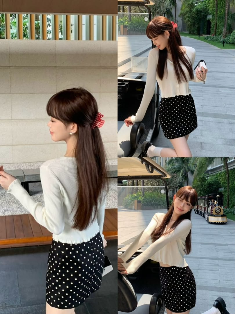 Polka Dot A-Line Skirt