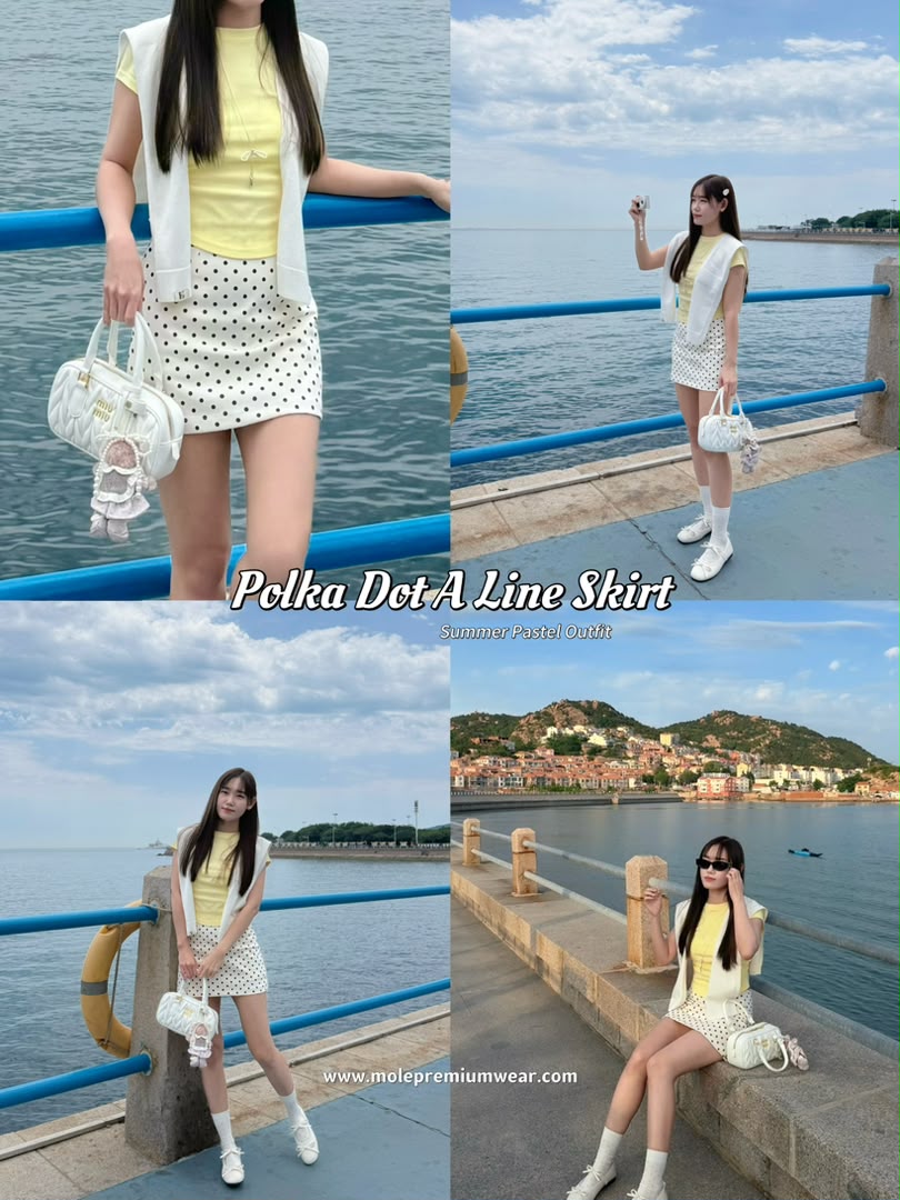 Polka Dot A-Line Skirt