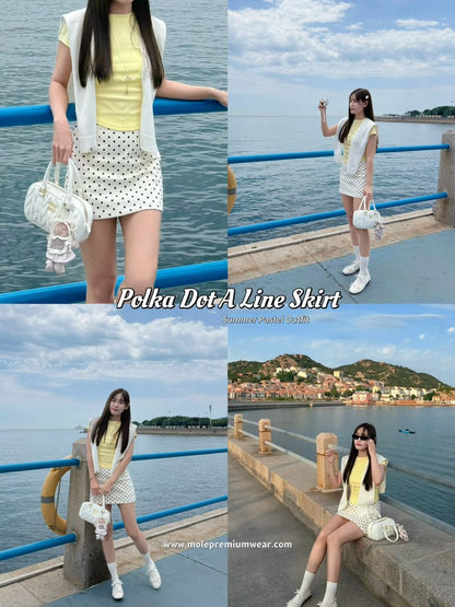 Polka Dot A-Line Skirt