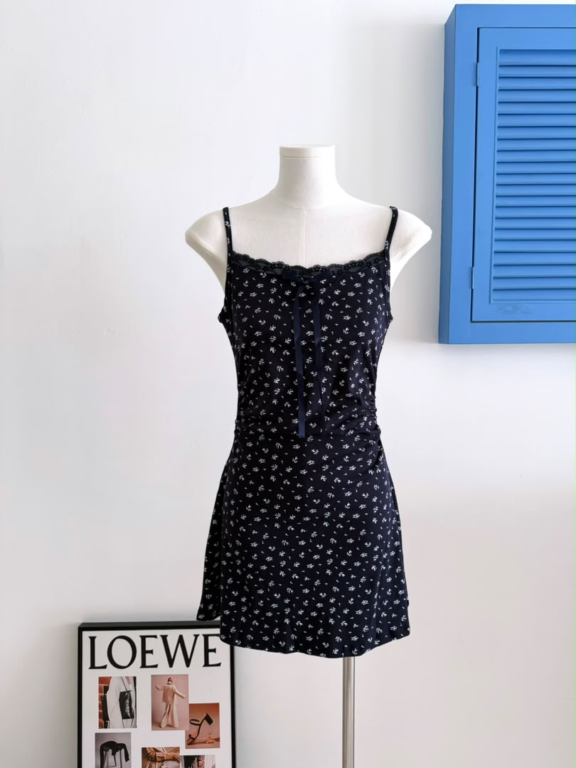 Summer French Floral Dress with Cardigan
