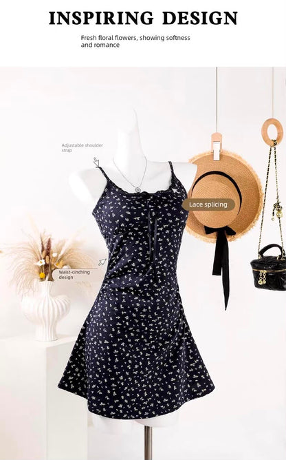 Summer French Floral Dress with Cardigan