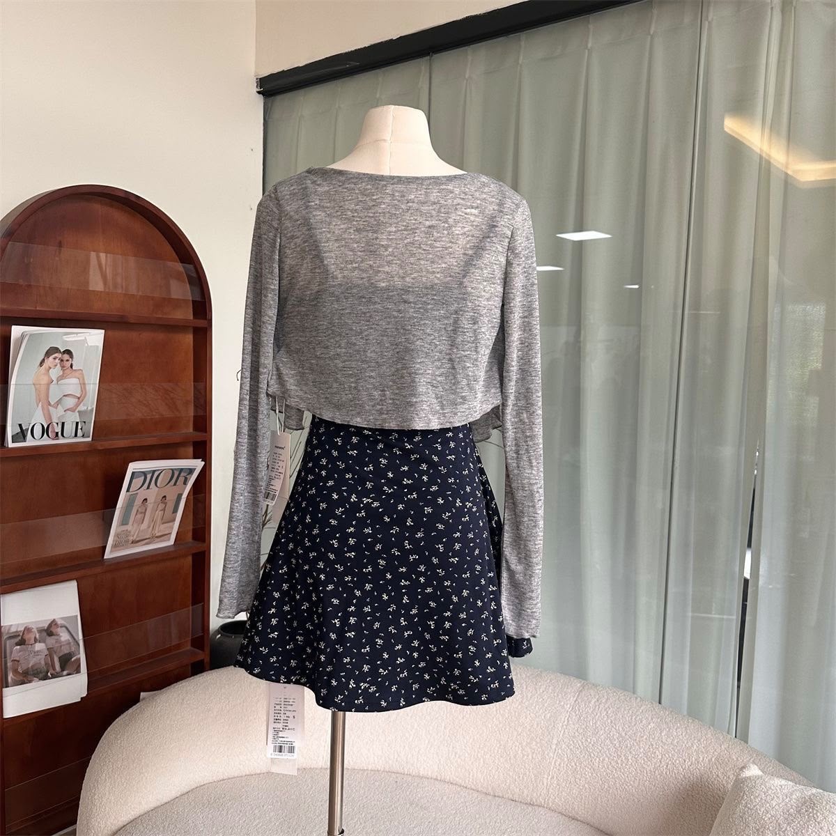 Summer French Floral Dress with Cardigan