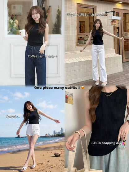Round Neck Knitted Vest