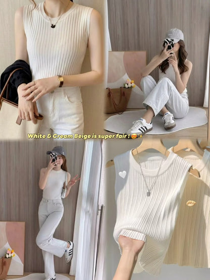 Round Neck Knitted Vest