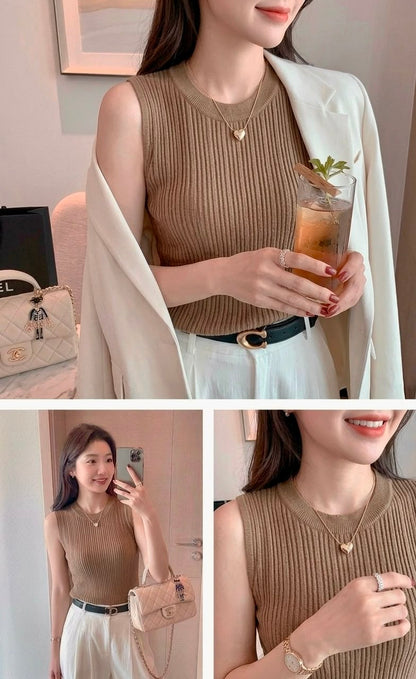 Round Neck Knitted Vest
