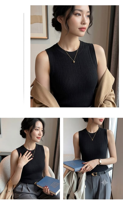 Round Neck Knitted Vest