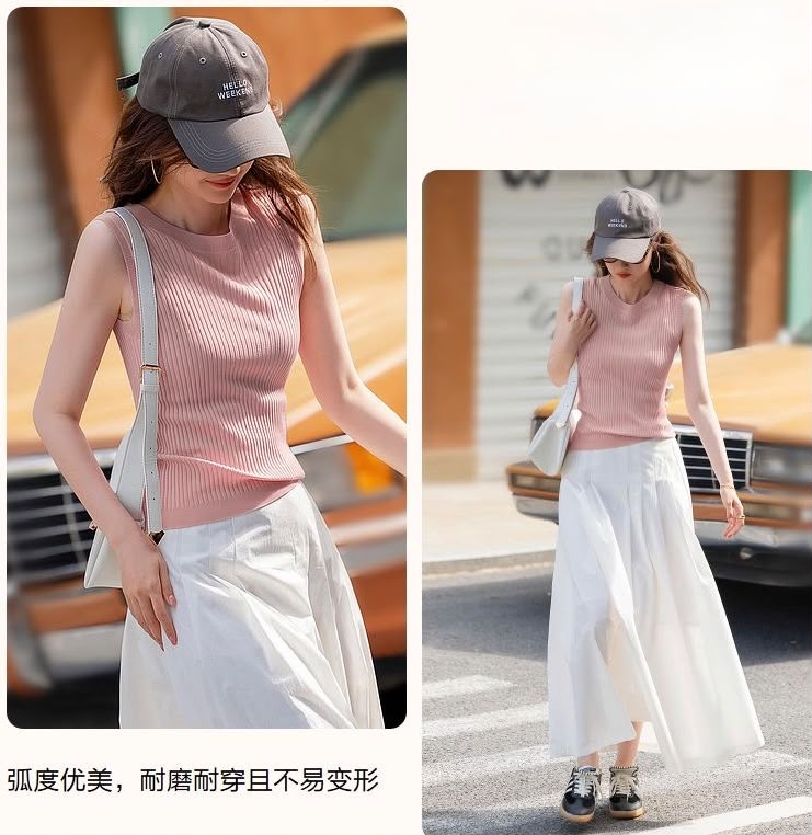Round Neck Knitted Vest