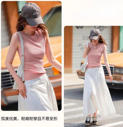 Round Neck Knitted Vest