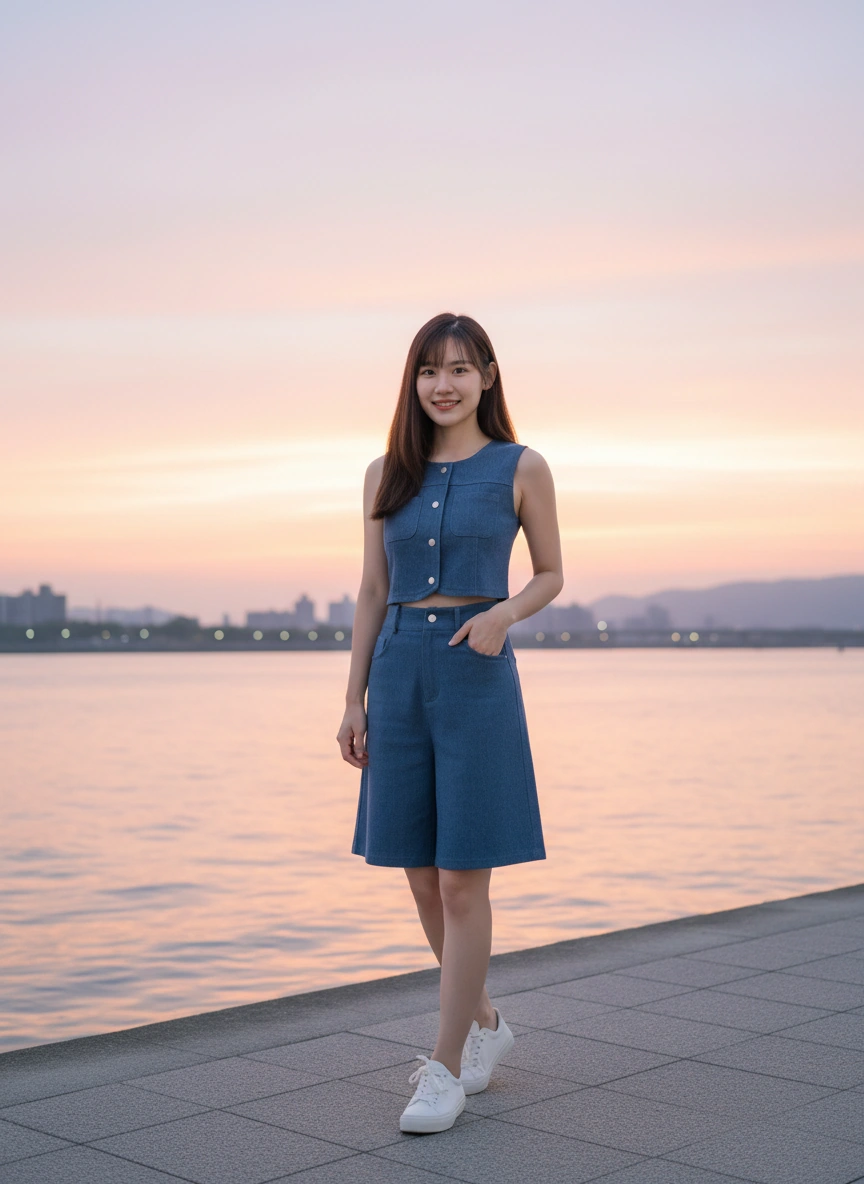 Yoona Denim Vest Set Wear