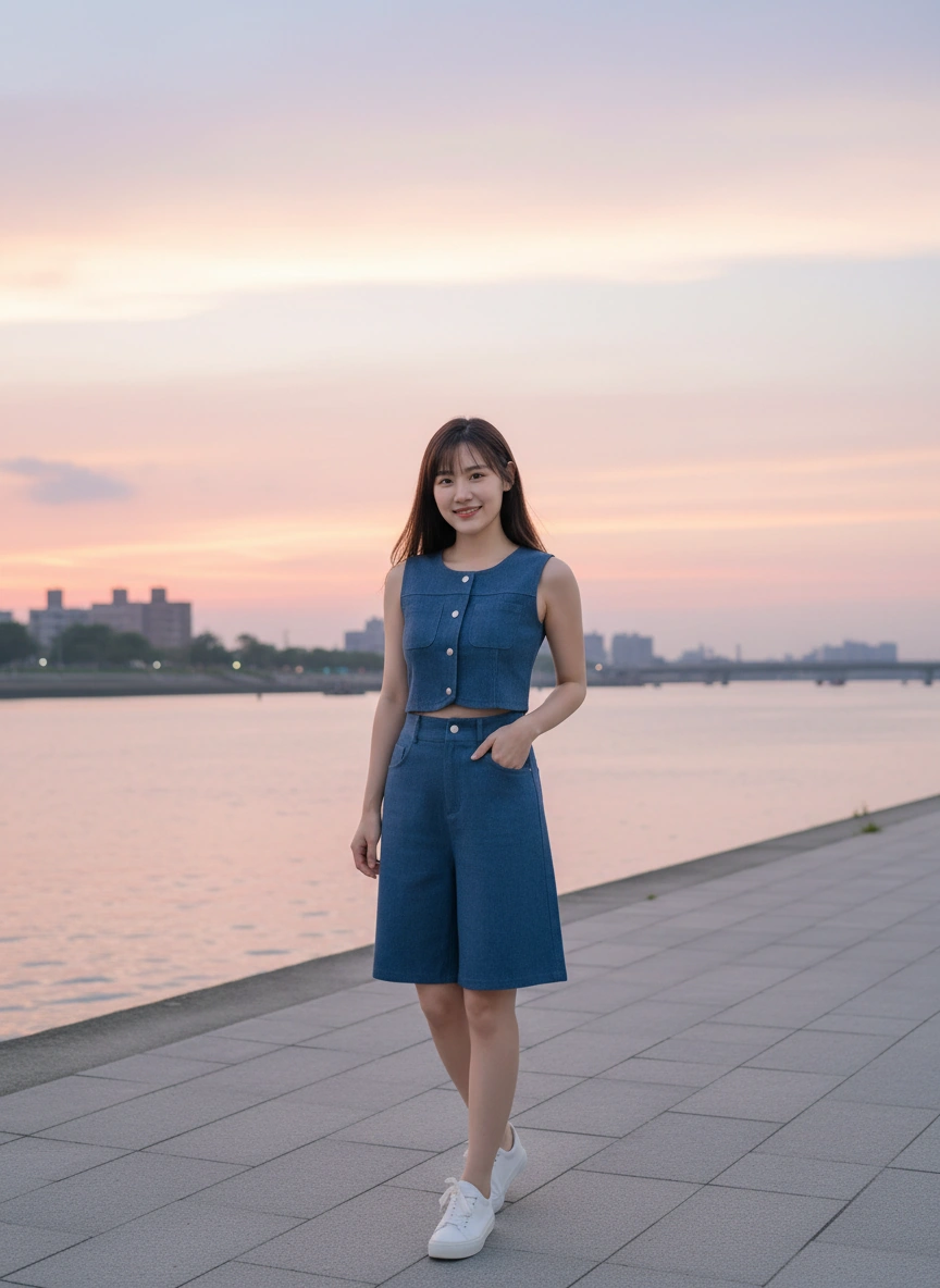 Yoona Denim Vest Set Wear