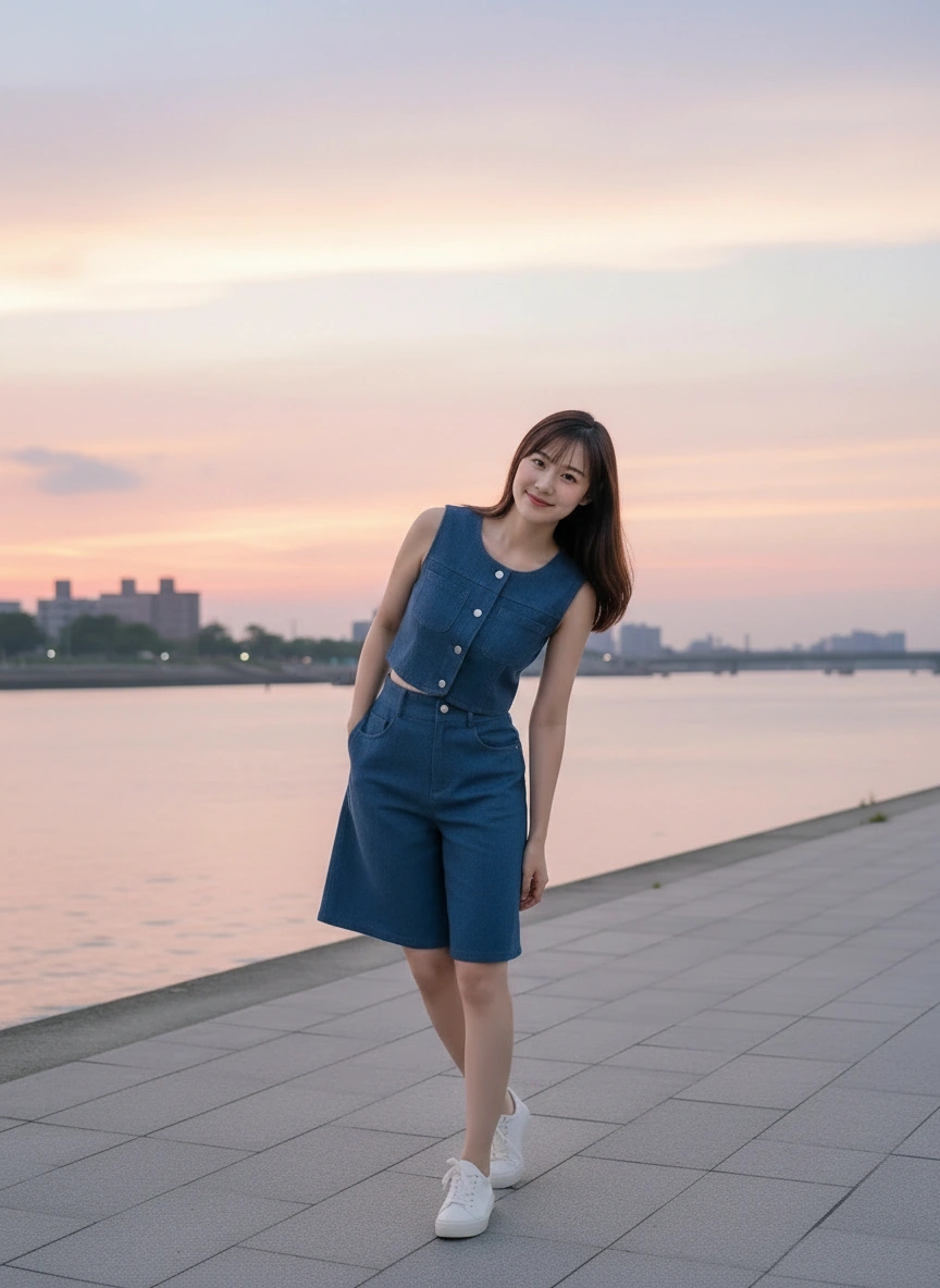 Yoona Denim Vest Set Wear