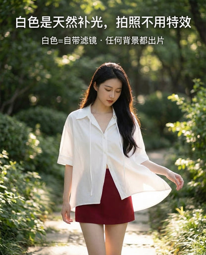 White Bella Ribbon Blouse