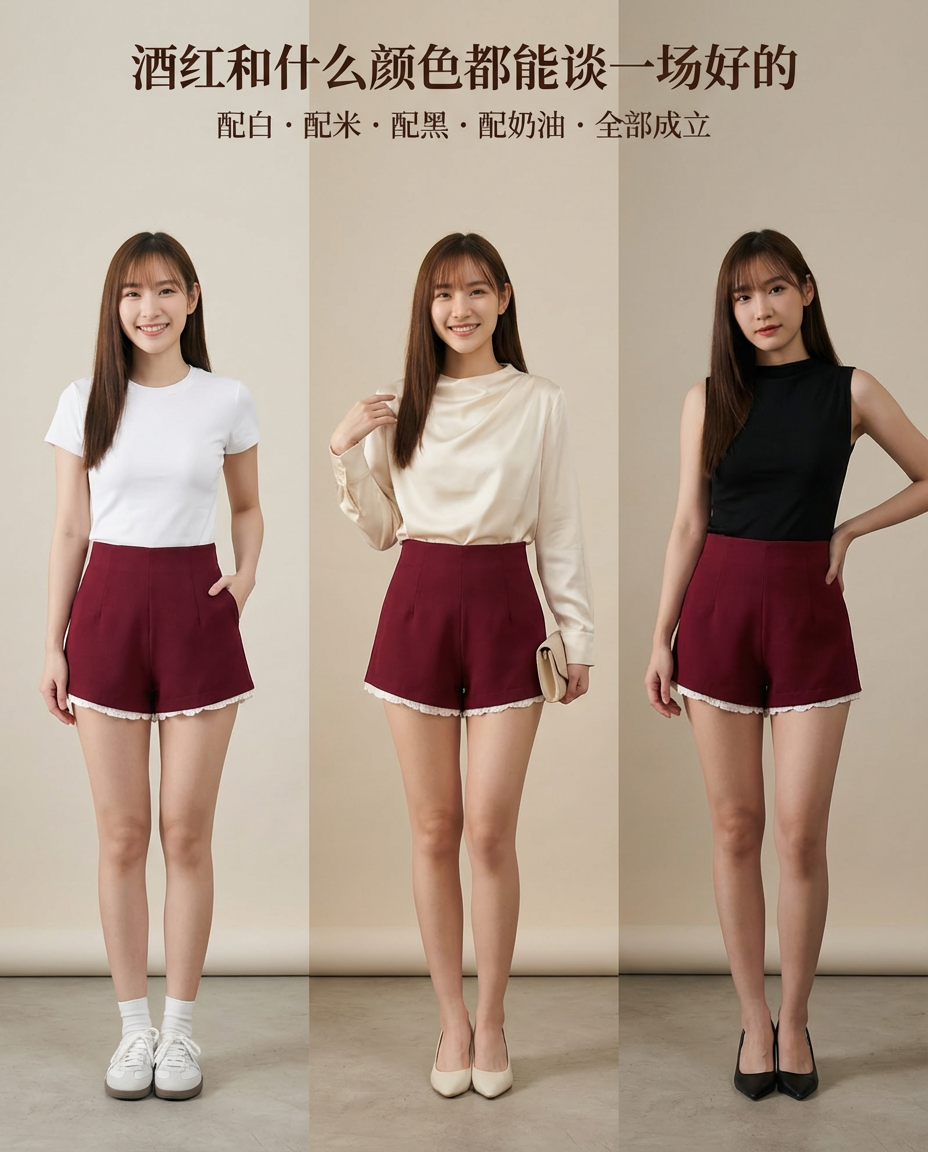 Suit Fabric A Line Lacey Shorts