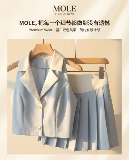 Bluebell Vest Pleated Set Wear